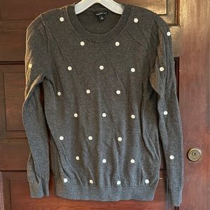 JCrew silver polka dot wool blend sweater